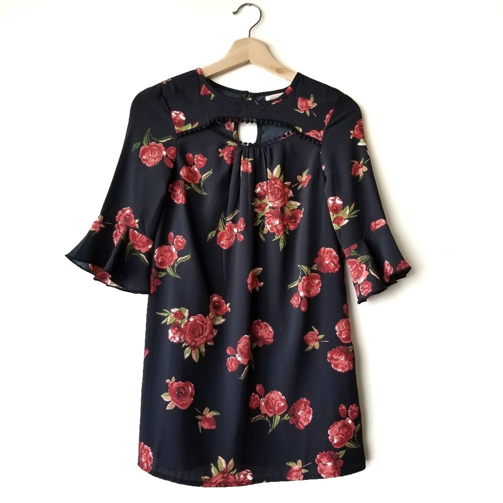 Zoe & Rose Band Of Gypsies Floral Print Tunic Top